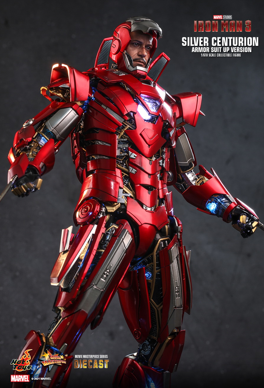 Movie - NEW PRODUCT: HOT TOYS: IRON MAN 3 SILVER CENTURION (ARMOR SUIT UP VERSION) 1/6TH SCALE COLLECTIBLE FIGURE DIECAST 7459