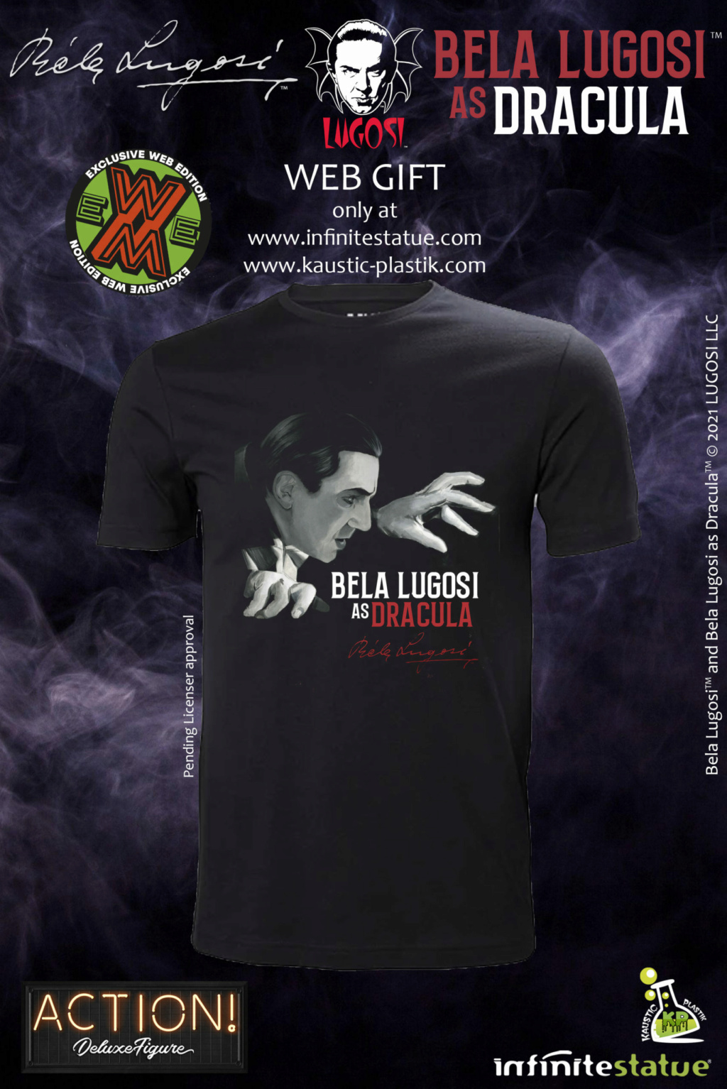 NEW PRODUCT: Kaustic Plastik & Infinite Statue: Bela Lugosi as Dracula (standard, deluxe & exclusive) action figure 7474