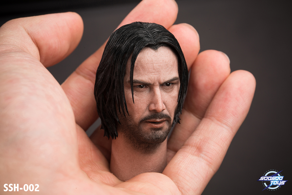 NEW PRODUCT: Soosootoys: SSH-002 John 1/6 Scale Head Sculpt 2 interchangeable magnetic hair 83_09210
