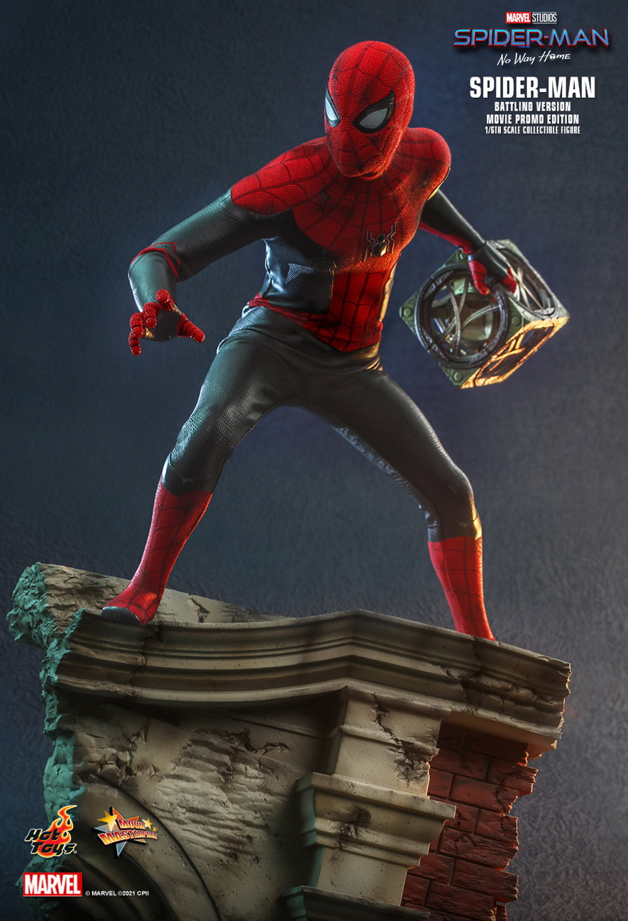 marvel - NEW PRODUCT: HOT TOYS: SPIDER-MAN: NO WAY HOME SPIDER-MAN (BATTLING VERSION) MOVIE PROMO EDITION 1/6TH SCALE COLLECTIBLE FIGURE 8458