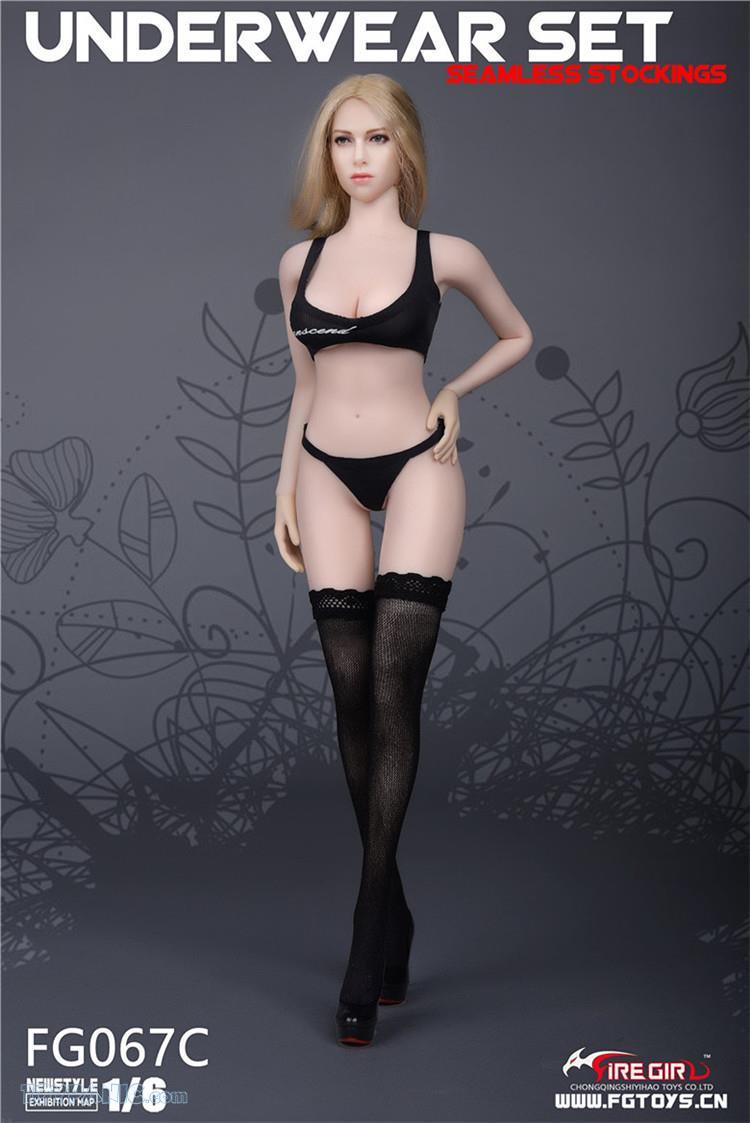 NEW PRODUCT: 1/6 Seamless Stockings Underwear Set (3 colors)  From Fire Girl Toys  Code: FG067A,B,C 890