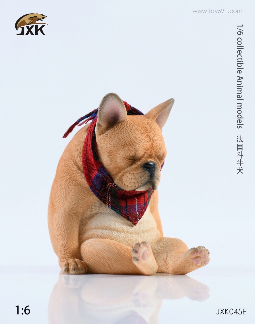 newpeoduct - NEW PRODUCT: JXK 1/6 Decadent Dog JXK045 French Bulldog + Scarf 8e8eb010