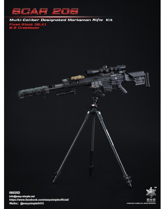 SCAR20S - NEW PRODUCT: Easy&Simple: 06025 1/6 Scale SCAR 20S Multi Caliber DMR Kit D2-52810