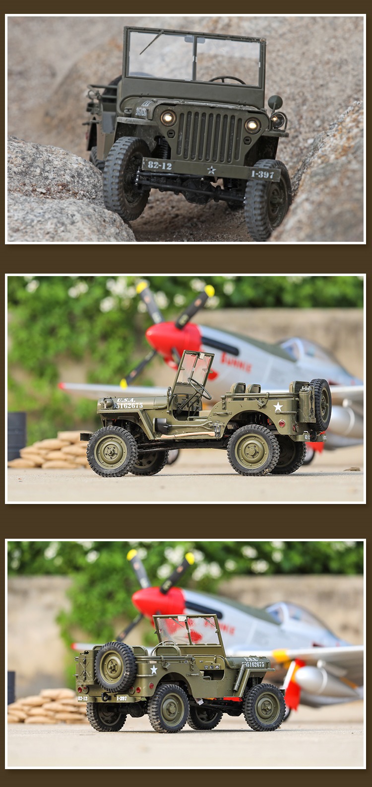 WWII - NEW PRODUCT: ROCHOBBY: 1/6 scale 1941 MB climber (Wasley Jeep) remote control climbing car  E545f010