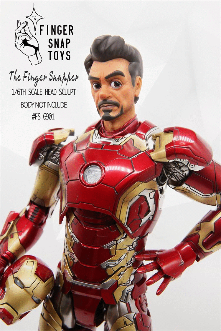 cartoon-style - NEW PRODUCT: FingerSnap toys FS6901 Head Sculpt 1/6 Scale For Tony Stark Iron Man O1cn0116