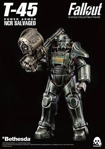 New Product Threezero 1 6 Scale Fallout T 45 Ncr Salvaged Power Armor