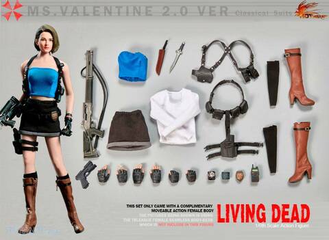 Hot Heart FD009C 1/6 Resident Evil Jill Valentine 2.0 Female Figure W/ 2  Heads