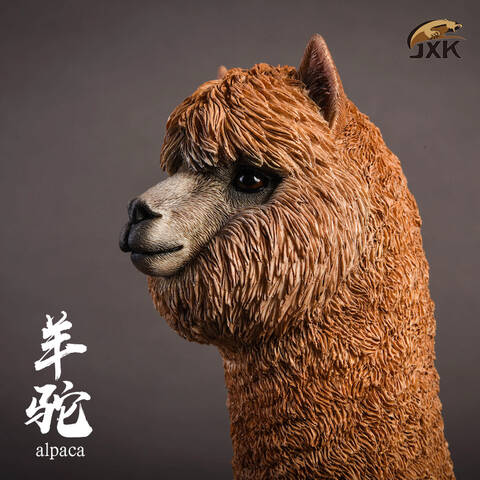 JxK 1/6 Alpaca Grass Mud Horse Figure Animal Model Collector Decor Toy Gift 