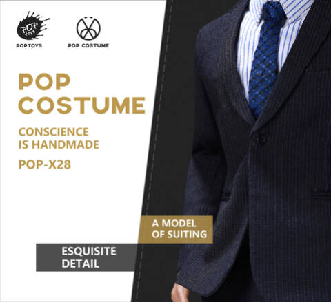 Custom 1/6 POPTOYS X27/X28 Men's Formal Suits Clothes Set Fit 12'' Narrow Body 