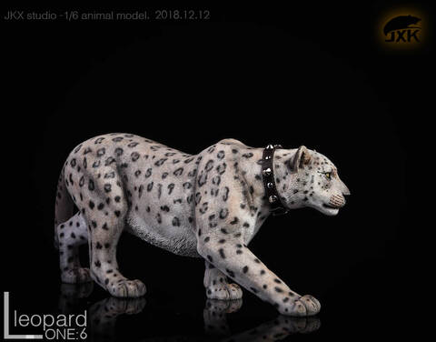 JXK.Studio JxK009B The Leopard White Panther Animal Model With Fluoresced Eyes 