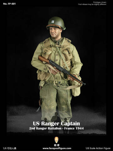 Facepoolfigure FP001 WWII US Captain 2nd Ranger Battalion France 1944 1/6 FIGURE 