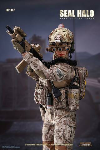 Digital Desert Camo Helmet w/NVG 1/6 Scale Toy Female Navy SEAL HALO 