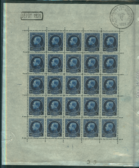 Belgische Briefmarkenblatt von 1921 Blatt_12