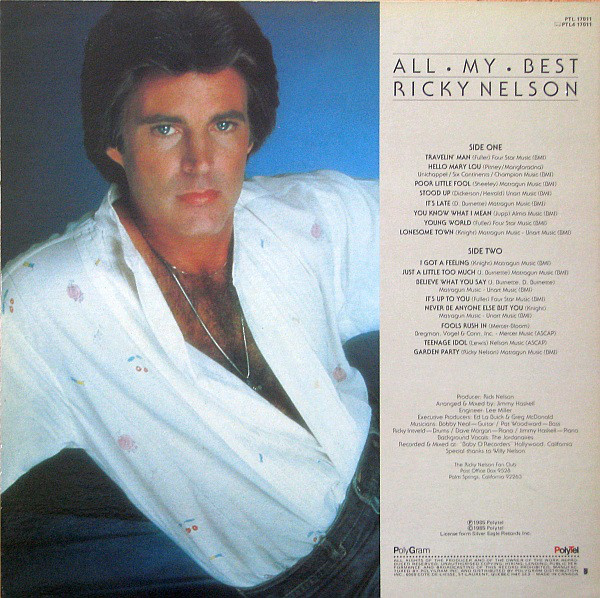 Ricky Nelson ‎– All My Best (1985) A89