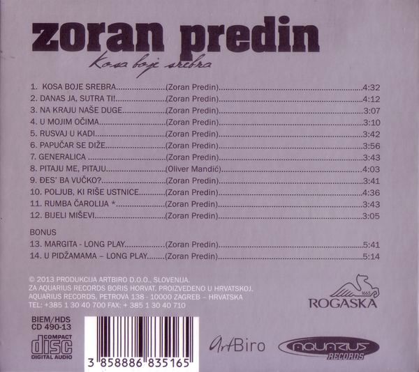 Zoran Predin - Kosa boje srebra (2013) B10