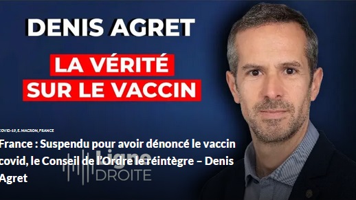 France : Suspendu pour avoir dénoncé le vaccin covid, le Conseil de l’Ordre le réintègre – Denis Agret Agret10