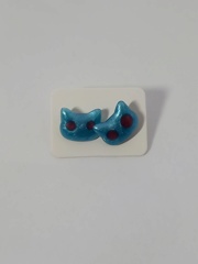 Petites boucles d'oreilles en résine bleue 20240642