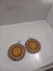 Grande boucle d'oreilles en perles 20241044