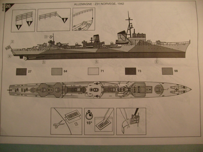 Destroyer zerstörer Z 31 1942  1/400ème Réf 81010 S7301015