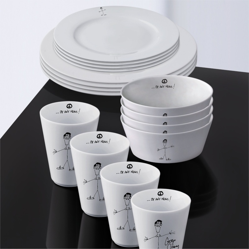 Buy George Clooney designed chinaware, watches and mobile phone gels, all for charity Whatev16