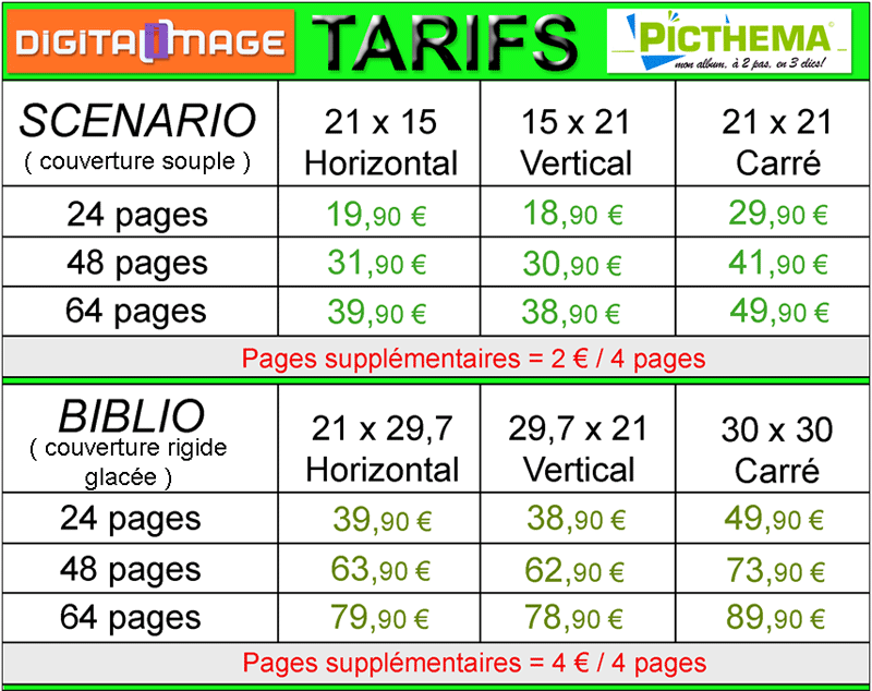 le livre album Tarifs10