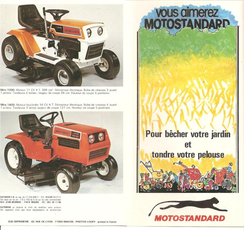 vend tracteur tondeuse motostandard mini 1500 Motost11