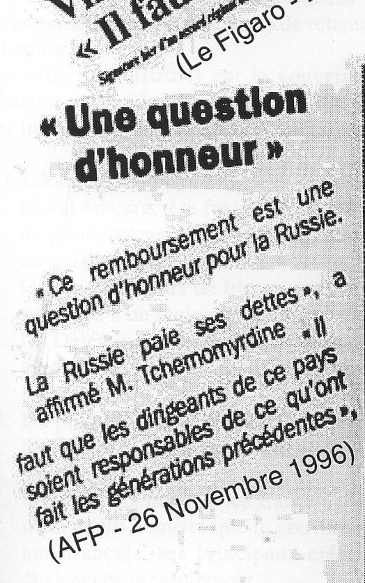 Viktor Tchernomyrdine déclarait en 1996 : la Russie doit rembourser ses dettes 38923114