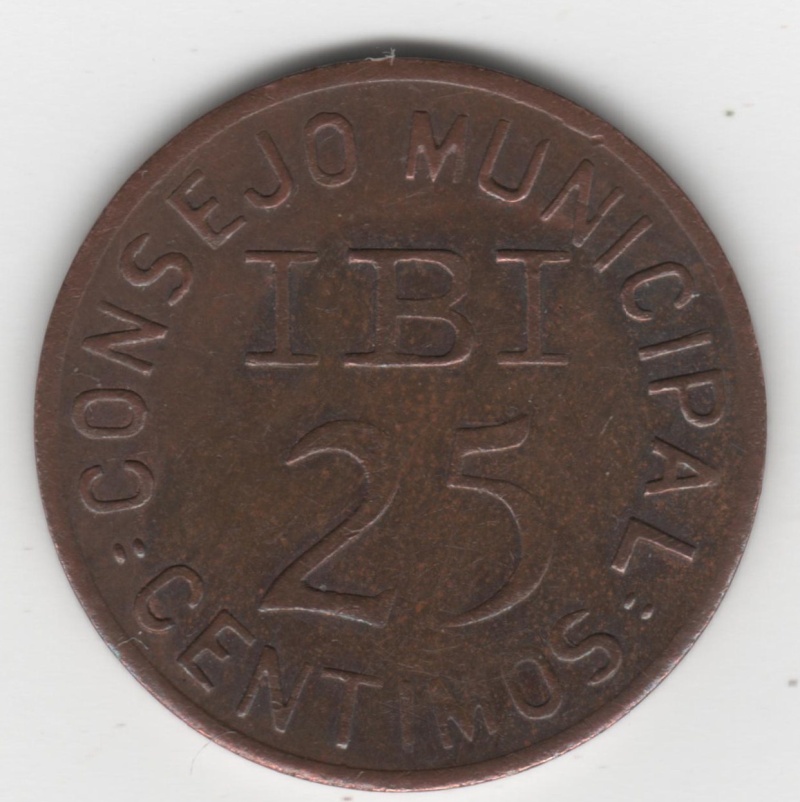 25 Céntimos 1937. Consejo municipal Ibi. Guerra Civil Española. Ibi19311