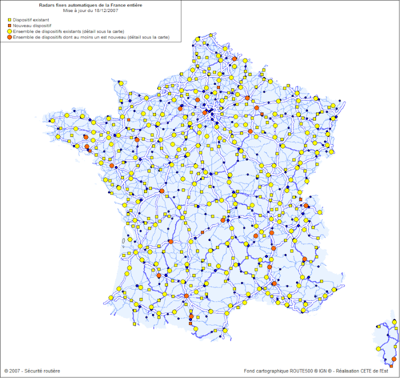 La position des radars dans la france entiere France10