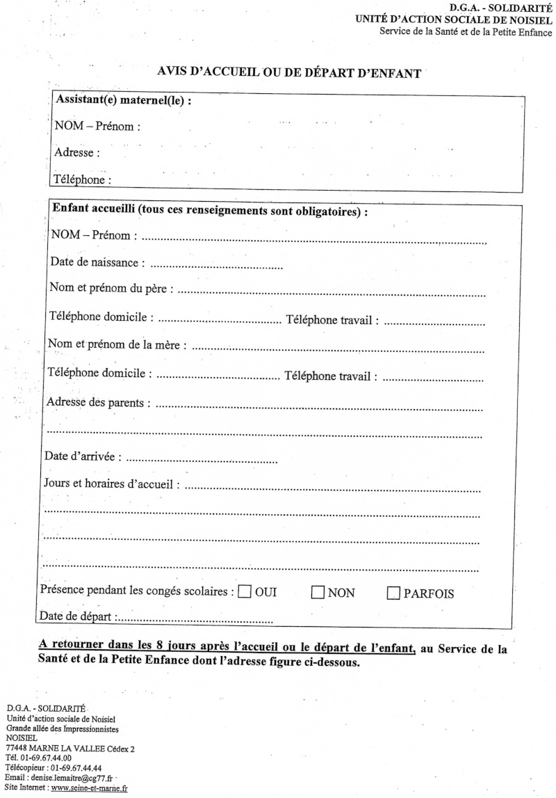 déclaration obligatoire des enfants accueillis