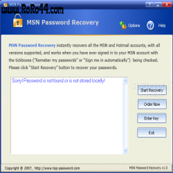 MSN Password Recovery 1.0 3322-210