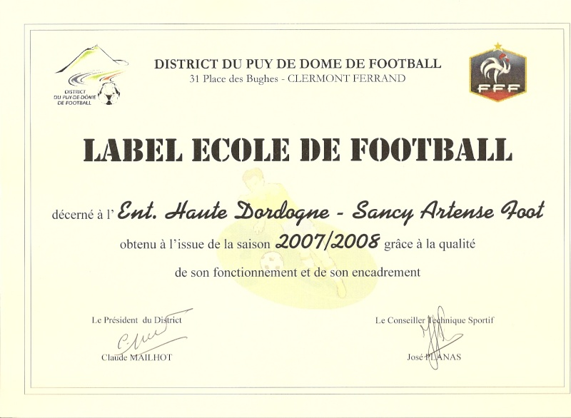 Label cole de Football Numeri20