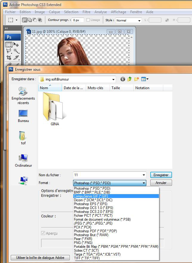 Comment faire une transparence sur photoshop