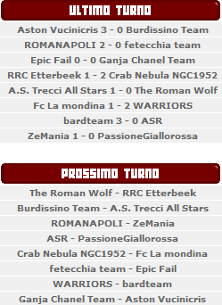 RISULTATI XVII GIORNATA, CLASSIFICA, PROSSIMO TURNO Prox10