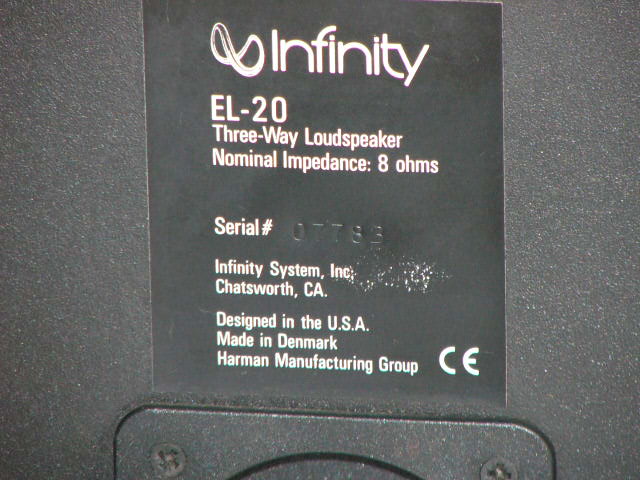 Infinity EL20 Speaker (used)-sold P1050027