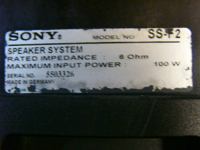 Sony Germany SS-F2 Floorstander (used)-sold P1050228