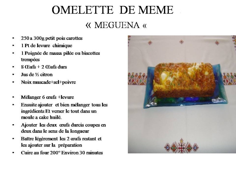 Recette de l'Omelette de Mémé "Meguena" de la part de Josiane 0220om12
