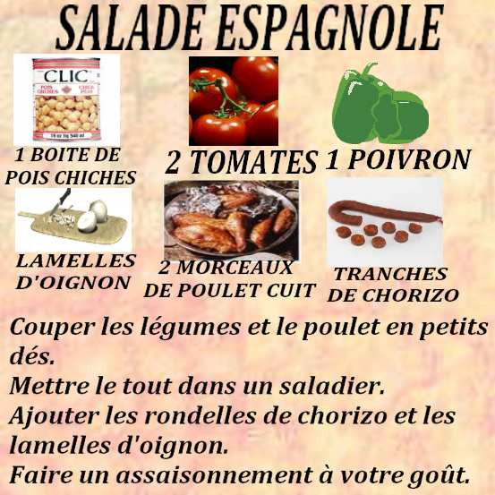 Recette de la Salade espagnole de la part de Josiane Wwtg7g10