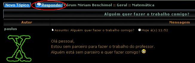 Como colocar (e responder) mensagens no fórum? Quest410