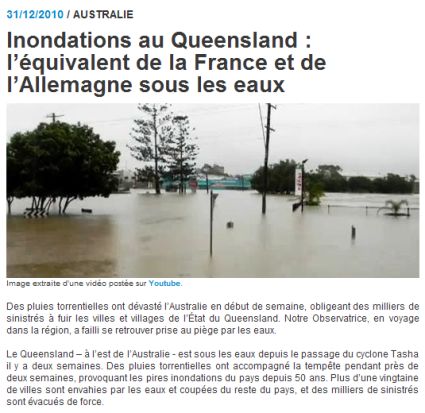 "Les habitants du "Queensland" vivront de grandes tribulations" = Inondations ! Austra10