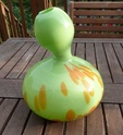 "Mr Blobby" weird green cased glass vase Blob10
