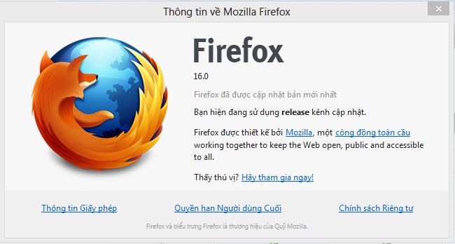 Hướng dẫn cài đặt, sử dụng Firefox tiếng Việt Firefo12
