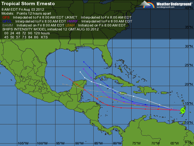 Nothing to be concerned with yet, but keep a watch out... Ernesto (storm) At201210