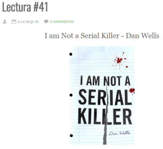 LECTURA N° 41 - DAN WELLS - JOHN CLEAVER (1) I AM NOT A SERIAL KILLER Lectu236
