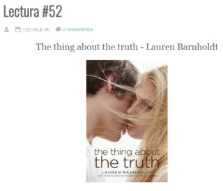 LECTURA N° 52 - LAUREN BARNHOLDT - THE THING ABOUT THE TRUTH Lectu247