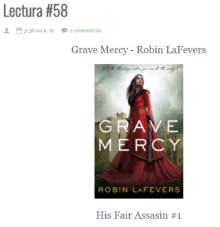 LECTURA N° 58 - ROBIN LAFEVERS - HIS FAIR ASSASIN (1) GRAVE MERCY Lectu253