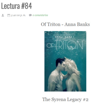 LECTURA N° 84 - ANNA BANKS - THE SYRENA LEGACY (2) OF TRITON Lectu279