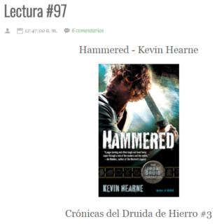 LECTURA N° 97 - KEVIN HEARNE - THE IRON DRUIT CHRONICLES (3) HAMMERED Lectu300