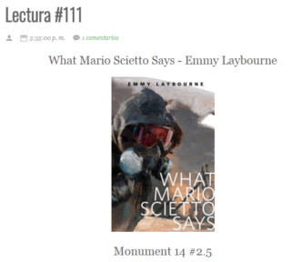 LECTURA N° 111 - EMMY LAYBOURNE - MONUMENT 14 (2.5) WHAT MARIO SCIETTO SAYS Lectu313
