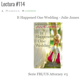 LECTURA N° 114 - JULIE JAMES - FBI/US ATTORNEY (5) IT HAPPENED ONE WEDDING Lectu316
